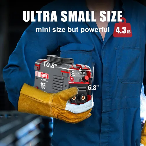 Miniatura 6 de AWT Soldador de palo 155Amp Mini soldador 2 en 1 Soldador ARC/elevación TIG máquina de soldadura 110/220V con VRD, pantalla digital IGBT Inverter