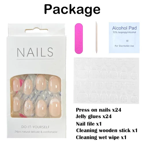 Miniatura 6 de Uñas postizas a presión de Navidad, cortas, medianas, almendra, arco de copo de nieve francés, juego de uñas postizas acrílicas de cobertura