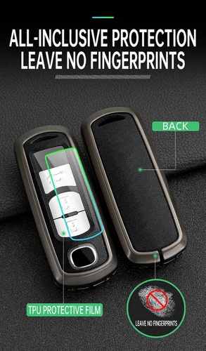 Miniatura 5 de ontto 2/3/4 Botones de la Llave del Coche Caso Inteligente Cubierta Llave Ajuste Para Mazda 2 3 5 6 8, Azul