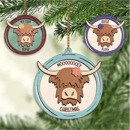 Miniatura 16 de Hyturtle Regalos de Adornos de Navidad Personalizados para Amantes de Vacas Highland - Adorno de Cerámica Navideño de Vaca Highland con Nombre