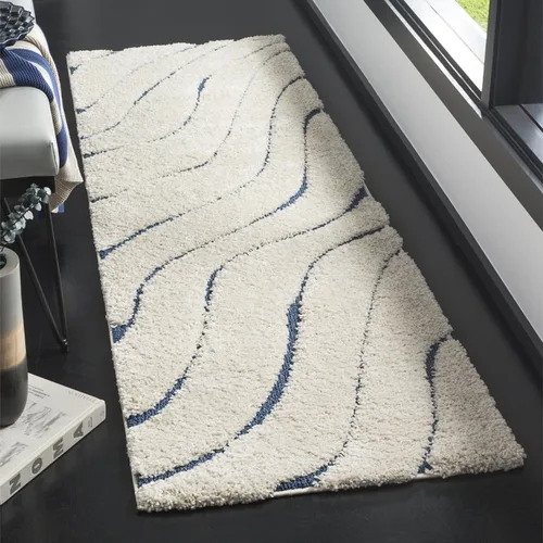 Miniatura 12 de SAFAVIEH Colección Florida Shag - Alfombra de acento de 2'3" x 4', color crema y beige, sin desprendimiento y de fácil cuidado, 1.2 pulgadas