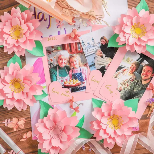 Miniatura 5 de Uncle Paul 40 hojas románticas de cartulina rosa – 8.5 x 11 pulgadas, doble cara, papel de impresora de 65 libras, perfecto para álbumes de rosado