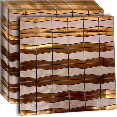 10 hojas de azulejos autoadhesivos tipo pelar y pegar para salpicaduras, adhesivos 3D de acero inoxidable de color adecuados para pared de cocina y