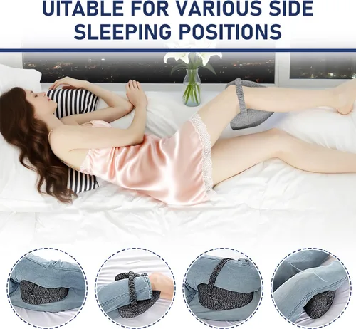 Miniatura 5 de Almohadas de alineación para personas que duermen de lado, almohada de alineación de cadera, almohada de espuma viscoelástica para piernas