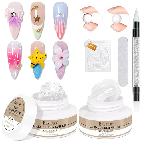 Miniatura 12 de Gel para esculpir 3D transparente para arte de uñas, 0.46 onzas de gel sólido para uñas, gel duro no pegajoso, moldeo a mano, tallado para esculpir