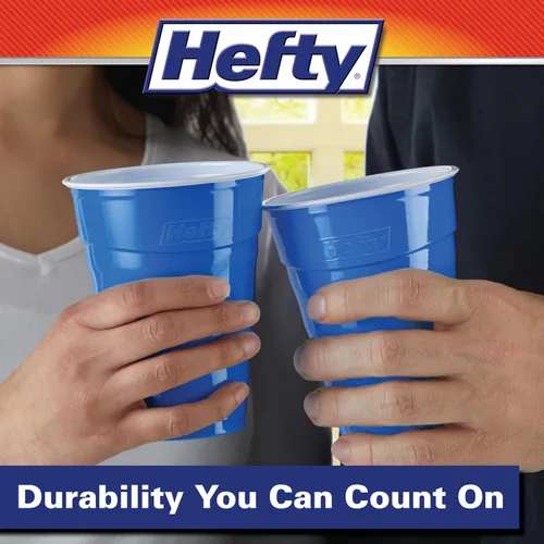 Miniatura 6 de Hefty Party On - Vasos de plástico desechables, color azul marino, 18 onzas, 120