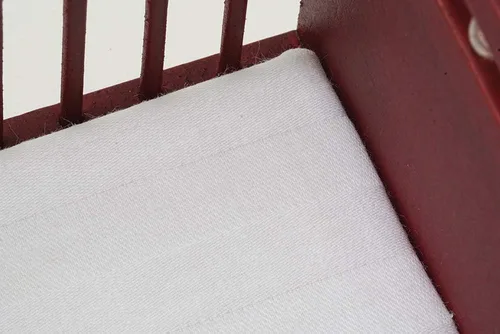 Miniatura 3 de Cuna en miniatura para casa de muñecas, muebles de bebé de madera a escala 1:12 para casa de muñecas, caoba