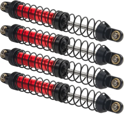 Miniatura 4 de 4 amortiguadores de metal Vgoohobby ajustables compatibles con Axial SCX10 Traxxas TRX4 D90 90046 Redcat Gen7 1/10 RC Crawler Car (rojo, 4.331 in)