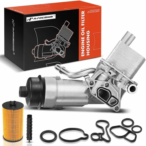 A-Premium Enfriador de Aceite del Motor y Conjunto Adaptador de Carcasa del Filtro de Aceite con Juntas Compatible con Vehículos Buick, Chevy -1.4L