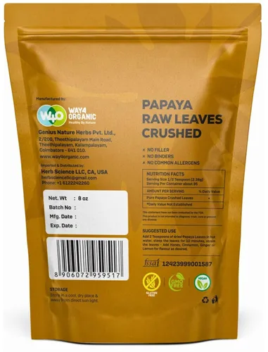 Miniatura 3 de Té de hoja de papaya de 8 onzas, secado de hojas verdes frescas, bueno para hacer té, hojas 100% sueltas (sin fruta, sin semillas) – Way4Organic
