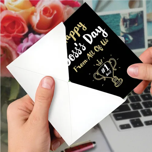 Miniatura 6 de NobleWorks - Tarjeta de felicitación del día del jefe con sobre - Apreciación del jefe, tarjeta de gratitud para gerente, trabajo - Feliz día