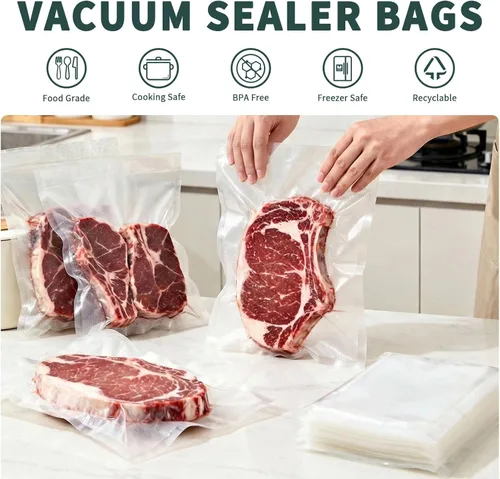 Miniatura 2 de Bolsas selladoras al vacío de un galón, paquete de 200 bolsas de sellado al vacío de 11 x 16 pulgadas, 0.295 in de grosor y sin BPA, resistentes a