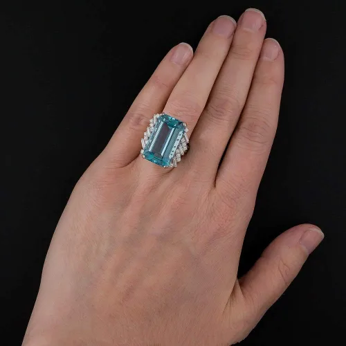 Miniatura 5 de Anillo de joyería de compromiso para mujer, cuadrado de plata 925, topacio azul cielo, tamaño 6 a 10