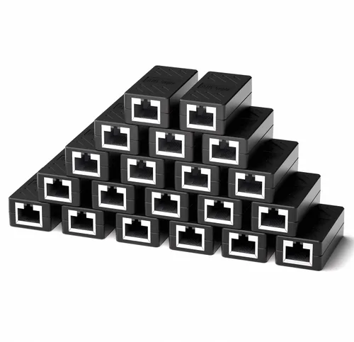 Miniatura 12 de Dingsun Acoplador RJ45, extensor Ethernet hembra a hembra, acoplador Ethernet para Cat7, Cat6, Cat5, Cat5 (1 paquete, negro)