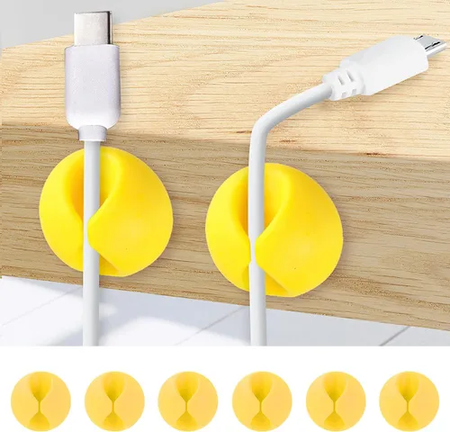 Miniatura 7 de Organizador de cables, organizador de cables, soporte de silicona compacto para organizar escritorio, mesita de noche, cargador de teléfono