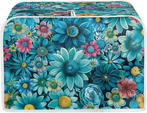 Miniatura 26 de Daisy Print 2 Slice Tostador Cover White Anti-Sputtering Pan Tostador Cover Cover Cover Dust Cover Pequeño Protector Lavable Electrodomésticos