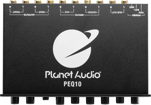 Miniatura 3 de Ecualizador de coche Planet Audio PEQ10 - 4 bandas, preamplificador, medio DIN, salida de subwoofer con filtro ajustable, bandas fijas, control