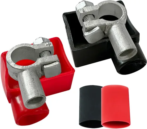 Miniatura 9 de Ampper Conectores de terminales de batería de cobre, juego de conectores de terminales de batería de poste superior (+/-) con cubierta y tubos