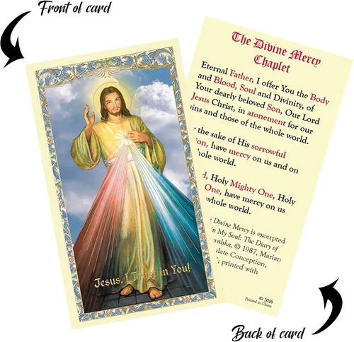 Miniatura 6 de Rosario de la Divina Misericordia – con tarjetas de oración de la Divina Misericordia, tarjeta de oración del Señor Rosario de la Divina