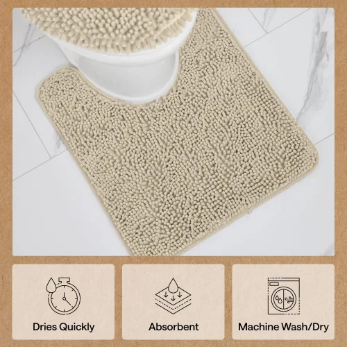 Miniatura 175 de Gorilla Grip - Tapete de baño de felpilla gruesa, suave y absorbente, secado rápido, de microfibra, con reverso de caucho, para piso de ducha, Nube