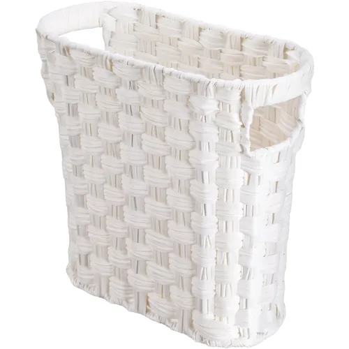 Miniatura 10 de Cesta de basura de mimbre con asas integradas, mini cesta multifuncional para el hogar y la oficina, diseño compacto y construcción duradera