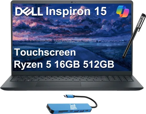DELL Inspiron 15 - Laptop empresarial de 15.6 pulgadas (pantalla táctil HD, AMD Ryzen 5 7530U, 16 GB de RAM, SSD PCIe de 512 GB, (Beat i7-1165G7 de