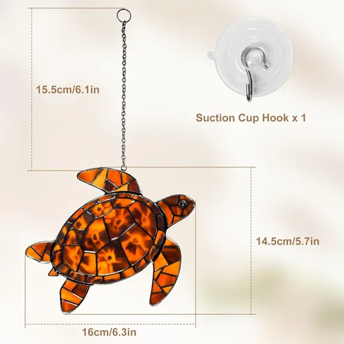 Miniatura 4 de Sea Turtle Suncatchers, Stained Glass Sun Catchers for Window Decor, Coastal Decor Ornaments, Beach Themed Room Decor Unique Birthday Gifts for