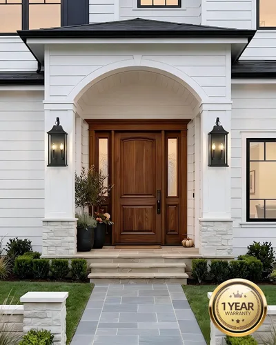 Miniatura 8 de RAYVO Luces de pared grandes de 21.5 pulgadas para exteriores del atardecer al amanecer, modernas lámparas exteriores de granja, aplique de porche