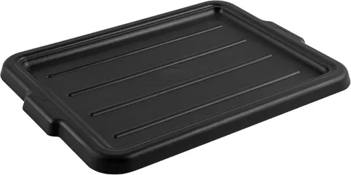 Restaurantware - Solo tapa: RW Clean 23.2 pulgadas x 16.9 pulgadas, 1 tapa a presión para caja de autobús - Con asas, tapa de plástico negro para