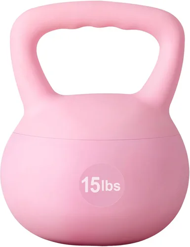 Miniatura 21 de SogesPower Pesas rusas suaves, pesas de entrenamiento de fuerza rellenas de arena de hierro, a prueba de golpes con mango de agarre ancho, pesas
