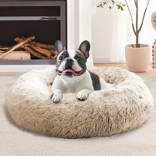 Miniatura 58 de JOLLYVOGUE Cama Calmante para Perros Pequeños - Cama para Perros Pequeños en Forma de Dona Lavable de 23 Pulgadas para Gatitos y Cachorros, Camas