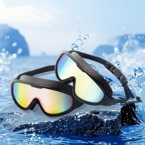 Napzy Paquete de 2 gafas de natación para adultos, gafas de natación antivaho con cómodo sello de silicona para hombres y mujeres entrenamiento 1