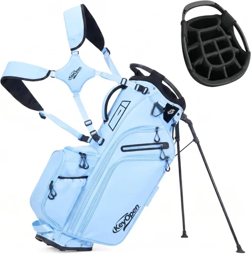 Miniatura 9 de Bolsa ligera para palos de golf con soporte, 14 divisiones para bolsas de golf con divisores de longitud completa para hombres y mujeres, bolsa