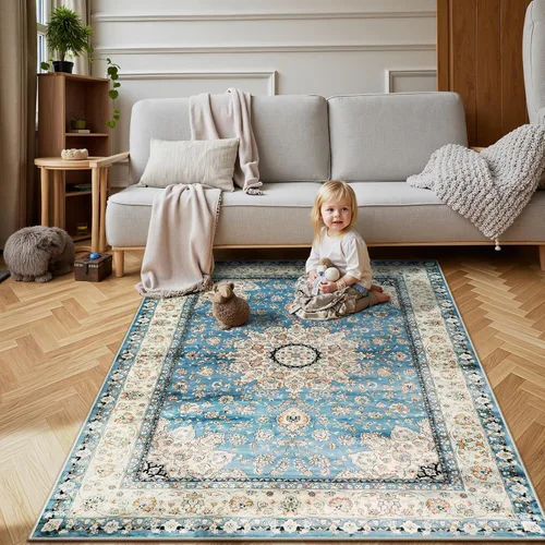 Miniatura 228 de Lahome Alfombra Bohemia Tribal Lavable de 3 x 5, Alfombras Antideslizantes para Entrada, Dormitorio, Sala de Estar, Vintage, Ultra Suave, No