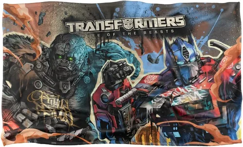 Miniatura 2 de Transformers: Rise of The Beasts - Manta de 36 x 58 pulgadas Optimus Prime Primal Mural Silky Touch Super Soft