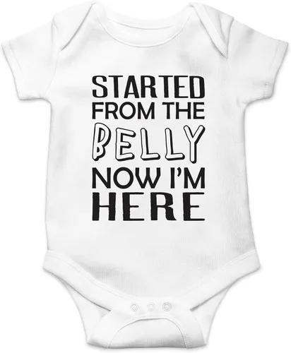 Miniatura 9 de CBTwear Started From The Belly, Now I'm Here - Ropa de bebé - Divertidos trajes para recién nacidos para niños y niñas