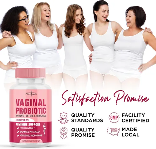 Miniatura 6 de NEW AGE Probióticos vaginales para mujeres con prebióticos, extracto de arándano y una mezcla de probióticos Lactobacillus, apoya el equilibrio