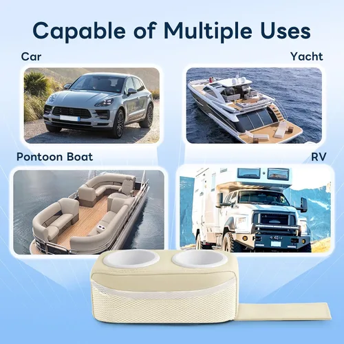 Miniatura 7 de Soporte para tazas Marinexplore para pontón, soporte para tazas de asiento de barco, soporte doble para bebidas, soportes portátiles para tazas