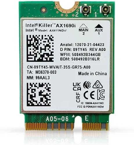 Miniatura 15 de Adaptador WiFi 6 serie Killer AX1650i Adaptador WiFi para juegos Tarjeta WiFi CNVio2 M.2 WiFi de 2.4 Gbps para PC Soporte Bluetooth 5.2