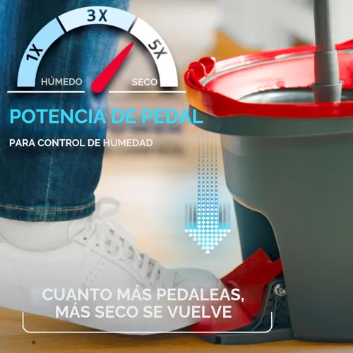 Miniatura 3 de O-Cedar - Sistema de limpieza de pisos, trapeador giratorio de escurrido fácil de microfibra y cubeta