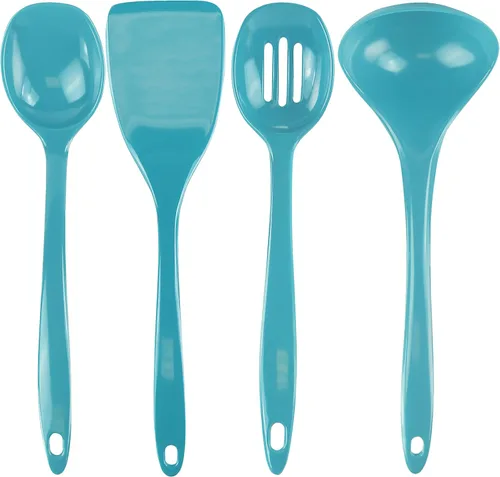 Juego de utensilios de cocina de melamina Calypso Basics de Reston Lloyd, Turquoise Turquesa