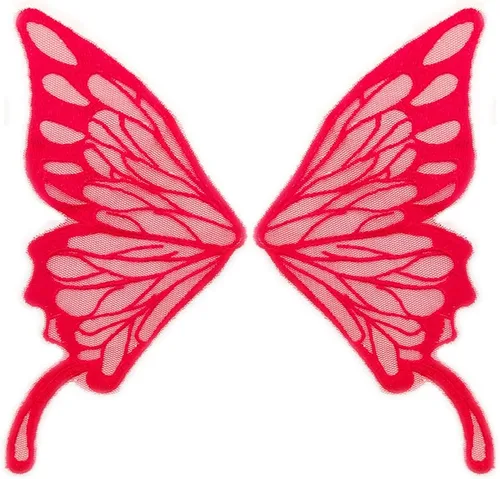 Miniatura 12 de 5 pares de alas de hada coser en parches de encaje de mariposa apliques de tul organza tela alas bordado cuello escote adornos bricolaje ropa Blanco