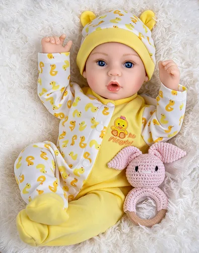 Miniatura 9 de Aori Reborn Baby Dolls Boy - Muñeca realista de bebé recién nacido de 18'' con juego de alimentación azul y certificado de nacimiento - Cuerpo