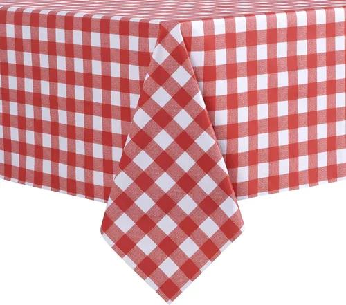 Miniatura 25 de sancua - Mantel rectangular de PVC 100 % impermeable, 54 x 54 pulgadas, vinilo a prueba de aceite, derrames, fácil de limpiar con un paño, para Beige