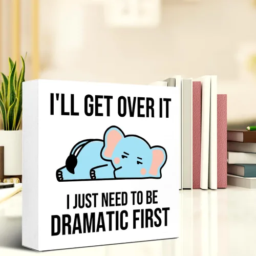 Miniatura 5 de LVQHI Divertido regalo de elefante para mujer, decoración de escritorio de oficina, I'll Get Over it I Just Need to be Dramatic First inspirador