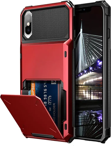 Miniatura 10 de Vofolen Funda para iPhone Xs Max, con ranura para identificación, tarjetero de crédito, resistente a los arañazos, de doble capa, protección contra