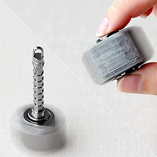 Miniatura 4 de Mini martillo Fidget Spinners de metal con estrella Fidget Spinner de dedo, Fidget Keychian Chain Ring Cool Gadget Spinning Top Toy Focus Fingertip