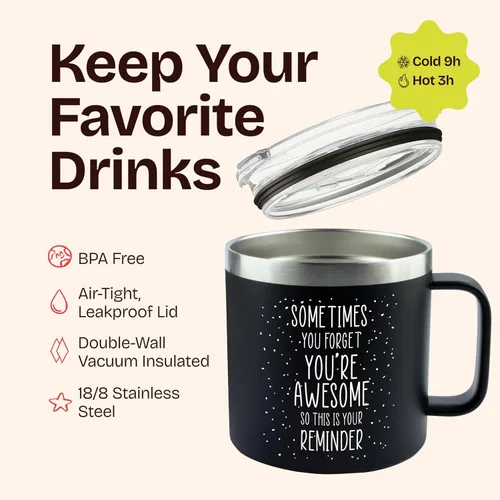 Miniatura 7 de Regalos para papá para el día del padre, a veces te olvides de tus increíbles regalos, tazas negras de 14 onzas para padres que piensan en ti, Negro