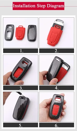 Miniatura 6 de SANRILY Funda para llavero Volkswagen Tiguan 2016-2018 Magotan Passat B8 B7 para Skoda Superb A7 con control remoto sin llave, textura de fibra