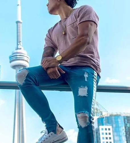 Miniatura 4 de Pantalones de mezclilla ajustados para hombre